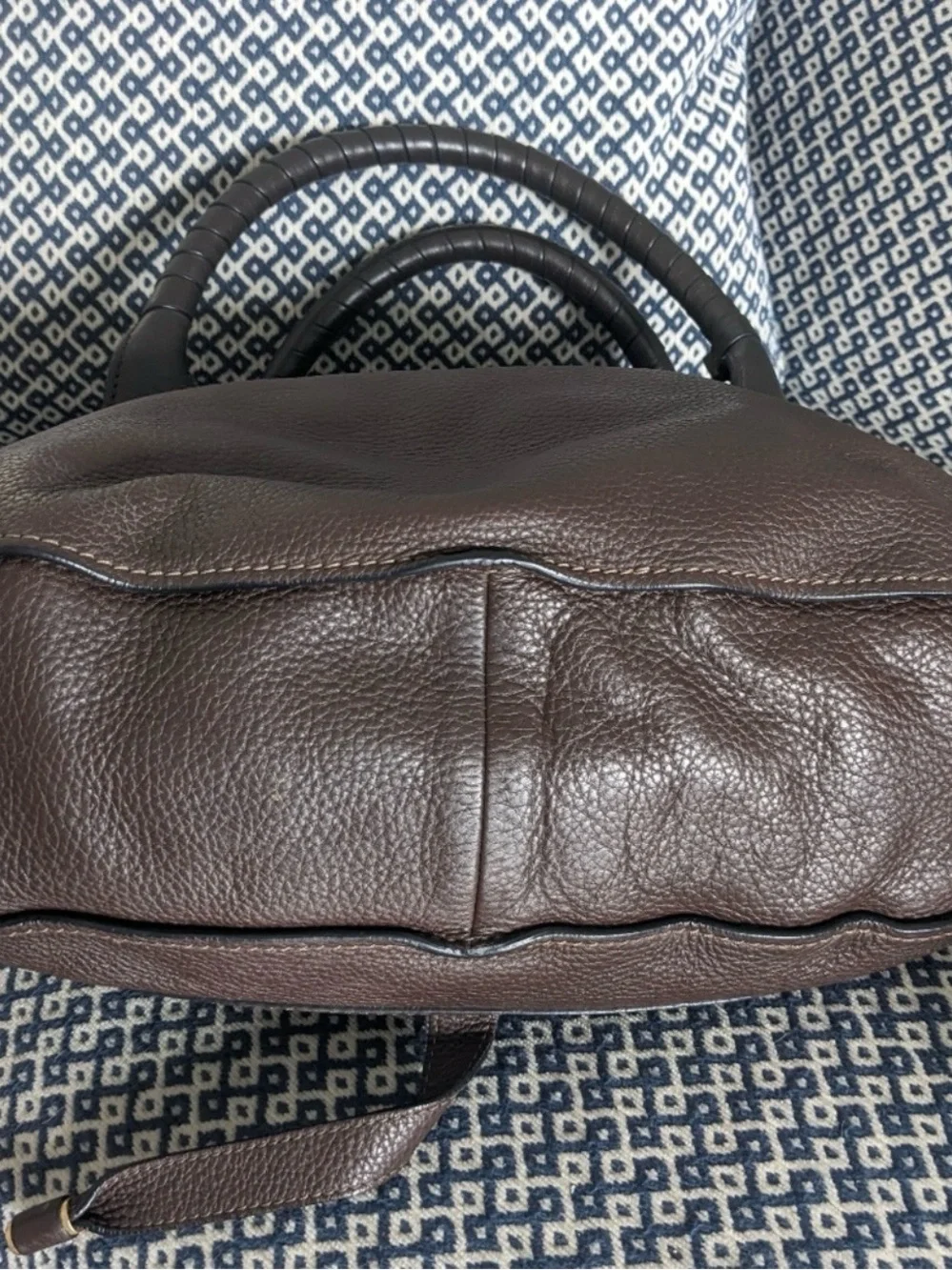 Authentic Chloe Marcie Leather Handbag - Chocolate Brown